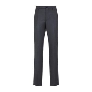 ETRO Wool Blend Flat Front Trousers Men GREY Pants